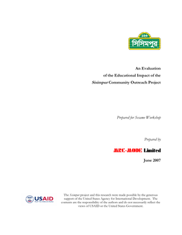 An Evaluation of the Educational Impact of the Sisimpur Community Outreach Project