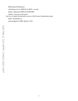 Arxiv:2103.12566V1 [Math.AT] 23 Mar 2021