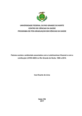 Universidade Federal Do Rio Grande Do Norte Centro De Ciências Da Saúde Programa De Pós-Graduação Em Ciências Da Saúde