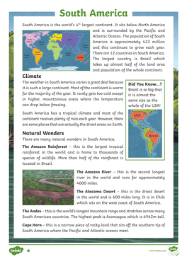 South-America-Differentiated-Reading-Comprehension-Week-11.Pdf