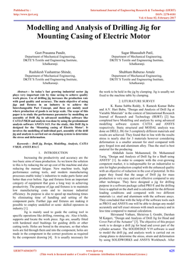 Modelling and Analysis of Drilling Jig for Mounting Casing of Electric Motor