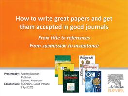 Publishing Volume • 1,000 New Editors Per Year • 20 New Journals Per Year • 600,000+ Article Submissions Per Year