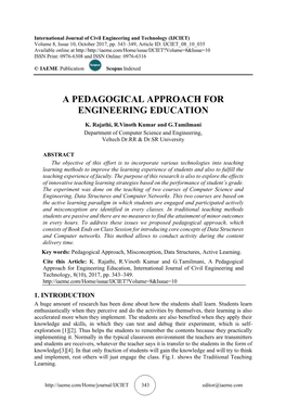 A Pedagogical Approach for Engineering Education