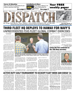 Third Fleet Hq Deploys to Hawaii for Navy's