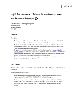 Syllabic Category of Balinese Surang, Javanese Layar, and Sundanese