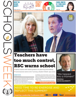 Teachers Have Too Much Control, RSC Warns School