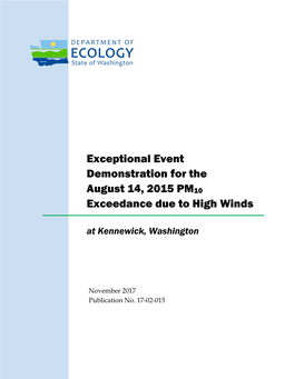 Exceptional Event Demonstration for the August 14, 2015 PM10 Exceedance Due to High Winds