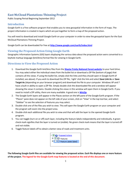 East Mccloud Plantations Thinning Project Public Scoping Period Beginning September 2012