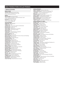 Ieice Transactions on Electronics