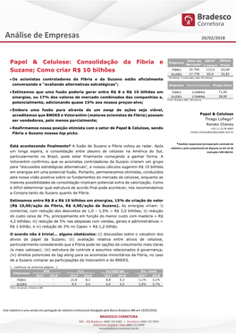 Análise De Empresas 20/02/2018