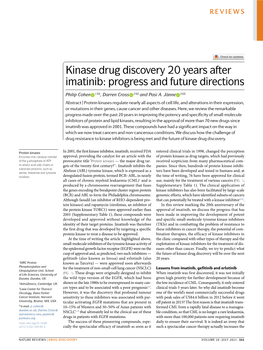 Kinase Drug Discovery 20 Years After Imatinib: Progress and Future Directions