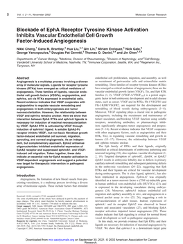 Blockade of Epha Receptor Tyrosine Kinase Activation Inhibits Vascular Endothelial Cell Growth Factor-Induced Angiogenesis