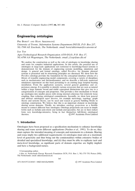 Engineering Ontologies