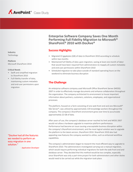 Case Study Anonymous Enterprise Software Company