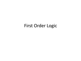 First Order Logic Beyond Propositional Logic