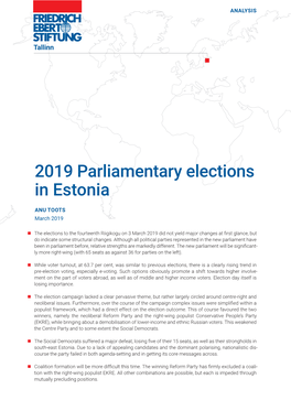 2019 Parliamentary Elections in Estonia
