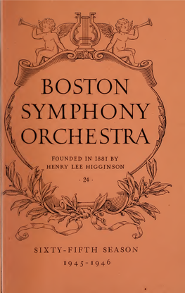 Boston Symphony Orchestra Concert Programs, Season 65,1945-1946