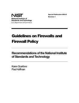 Guidelines on Firewalls and Firewall Policy