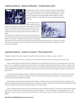 Historical Review: "Justicia Para Todo" Judiciary History