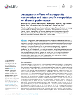 Antagonistic Effects of Intraspecific Cooperation and Interspecific