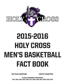 2015-2016 Holy Cross Men's Basketball Fact Book