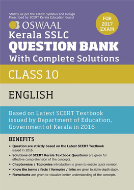 Oswaal Kerala SSLC Question Bank for Class 10 English with Complete Solutions for 2017 Exam