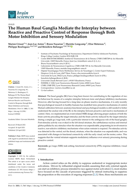 The Human Basal Ganglia Mediate the Interplay Between Reactive and Proactive Control of Response Through Both Motor Inhibition and Sensory Modulation