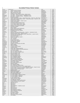 Accredited Primary Stroke Centers