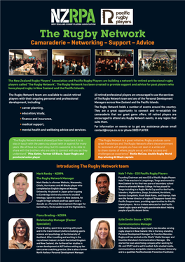 The Rugby Network Camaraderie – Networking – Support – Advice