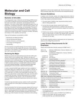 Molecular and Cell Biology 1