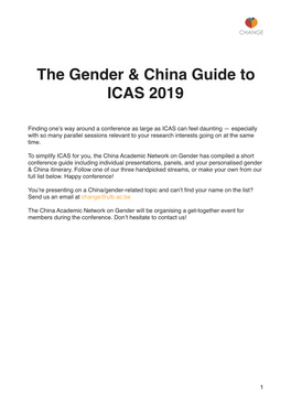 ICAS Gender and China Streams CHANGE