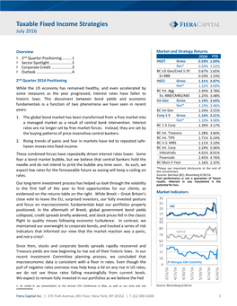 Taxable Fixed Income Strategies July 2016