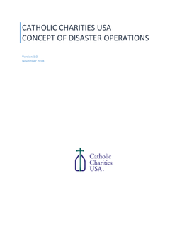 Catholic Charities Usa Concept of Disaster Operations