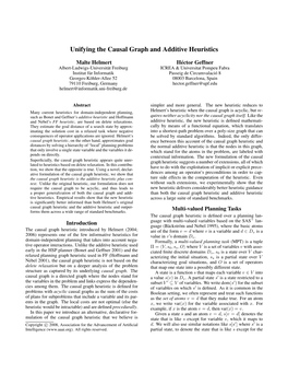 Unifying the Causal Graph and Additive Heuristics