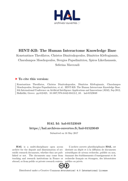 The Human Interactome Knowledge Base