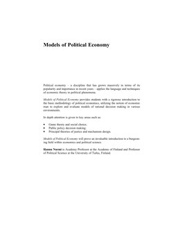 Models of Political Economy