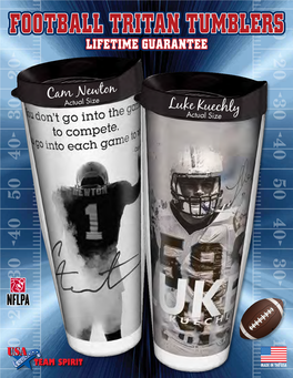 Football Tritan Tumblers Lifetime Guarantee