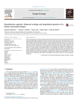 Dispersal Ecology and Population Genetics of a Flower-Associated