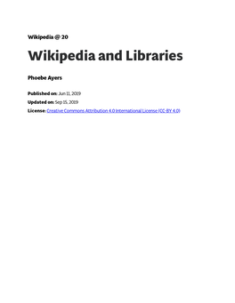 Wikipedia and Libraries