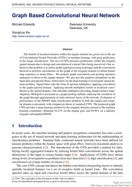 Graph Based Convolutional Neural Network