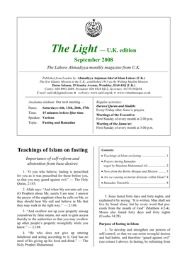 The Light, U.K. Edition, September 2008 —