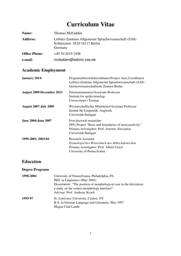 Curriculum Vitae