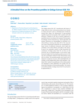 A Detailed View on the Proanthocyanidins in Ginkgo Extract Egb 761