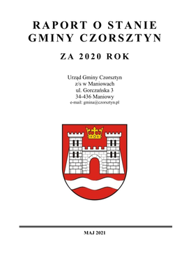 Raport O Stanie Gminy Czorsztyn