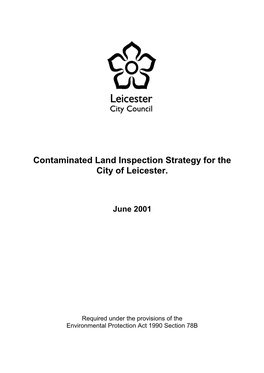 Contaminated Land Inspection Strategy for the City of Leicester