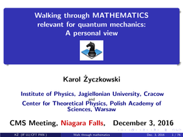 Walking Through MATHEMATICS Relevant for Quantum Mechanics: a Personal View