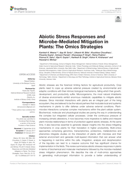 Abiotic Stress Responses and Microbe-Mediated Mitigation in Plants: the Omics Strategies