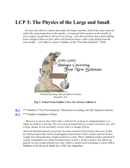 LCP 3: the Physics of the Large and Small