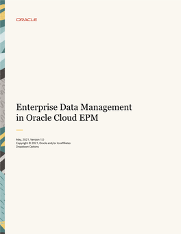 Enterprise Data Management in Oracle Cloud EPM