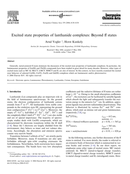 Excited State Properties of Lanthanide Complexes: Beyond Ff States